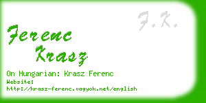 ferenc krasz business card